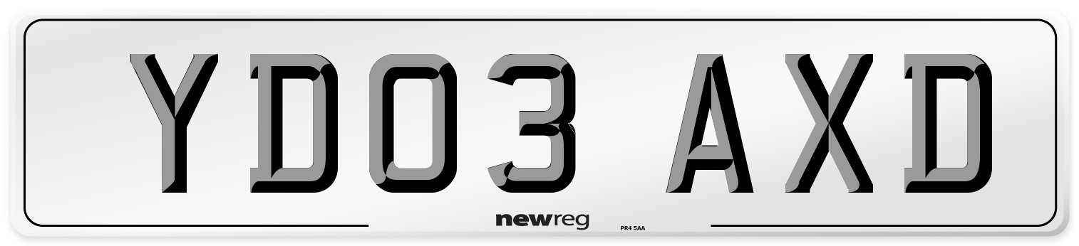 YD03 AXD Number Plate from New Reg